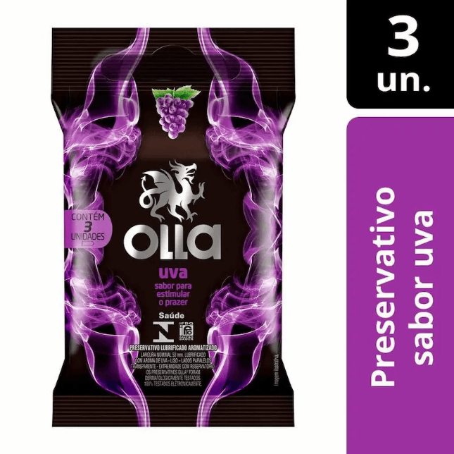 Preservativo Olla Uva com 3 unidades